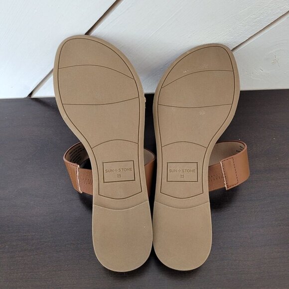 NEW Sun Stone Easten Slide Sandals Bead Cognac 7.5M Women's - Picture 6 of 7